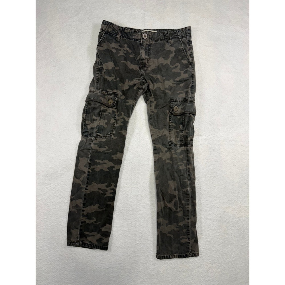 Levis Boys Camo Cargo Pants Grey Charcoal Straight Leg Size 14 Reg 27x27